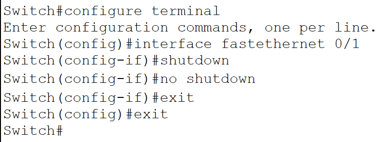 Resetting a port
