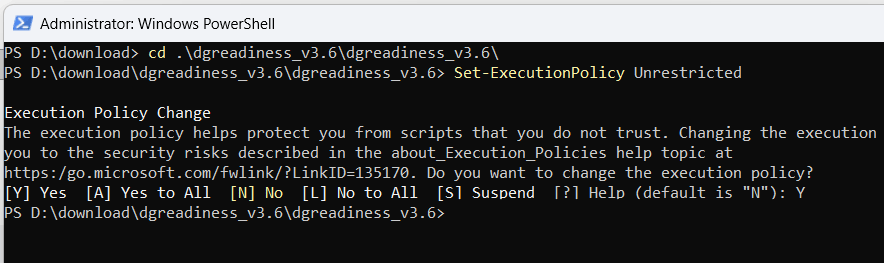 Set-ExecutionPolicy Unrestricted