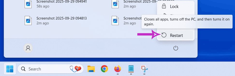 Restarting the system