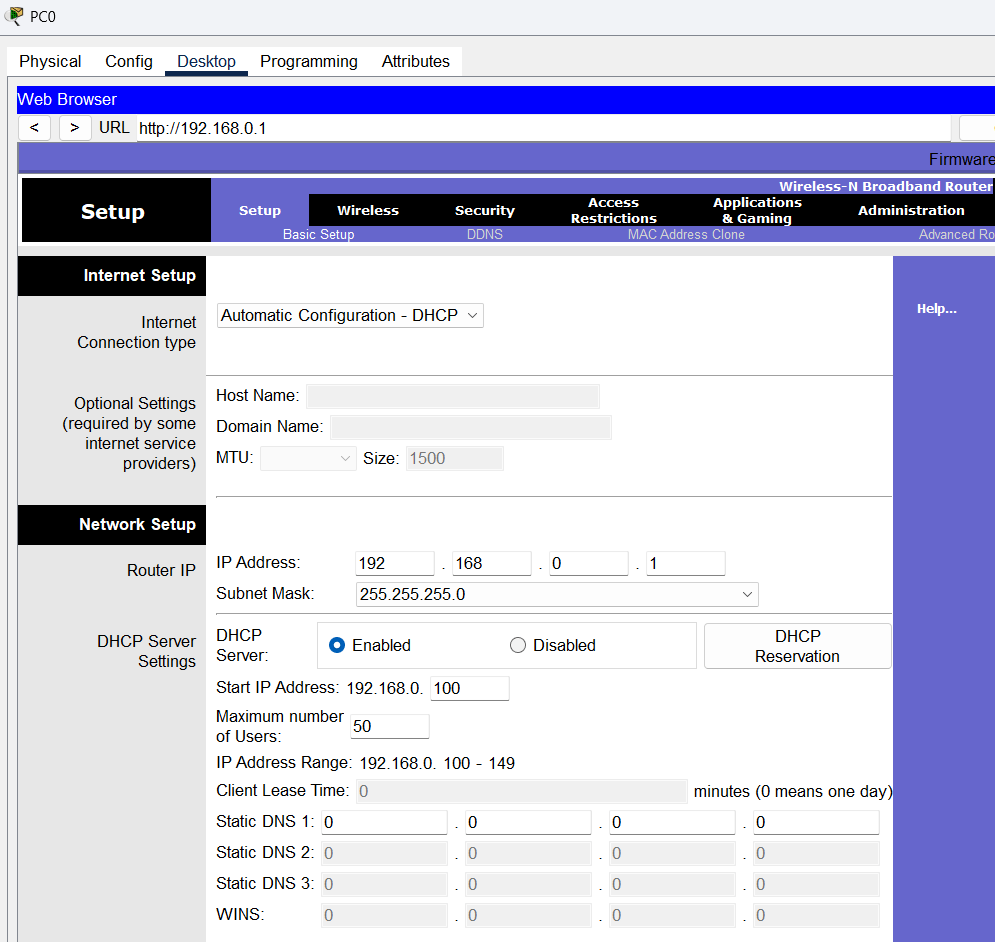 Default configuration