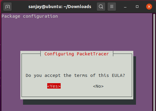 Accepting the end-user agreement