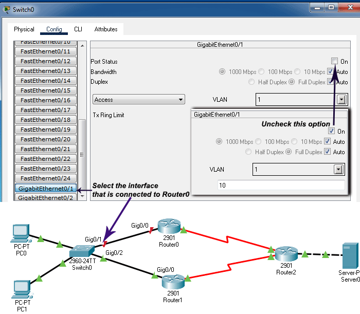 default gateway failure