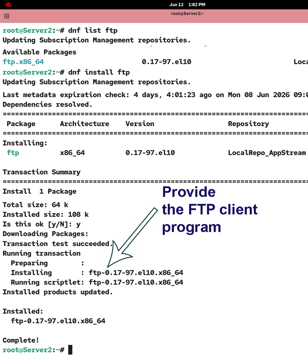 Instting FTP client