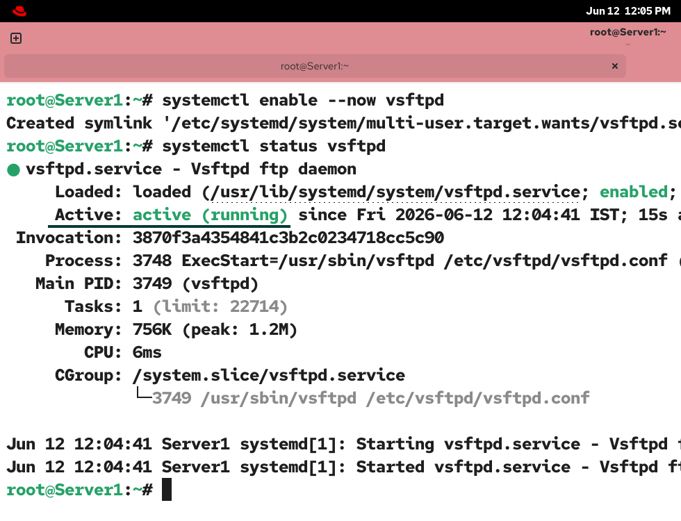 Starting the FTP service