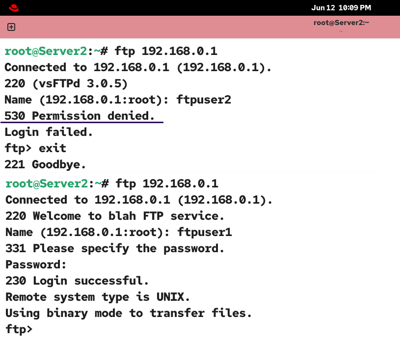 Verifying authorized users only FTP setup