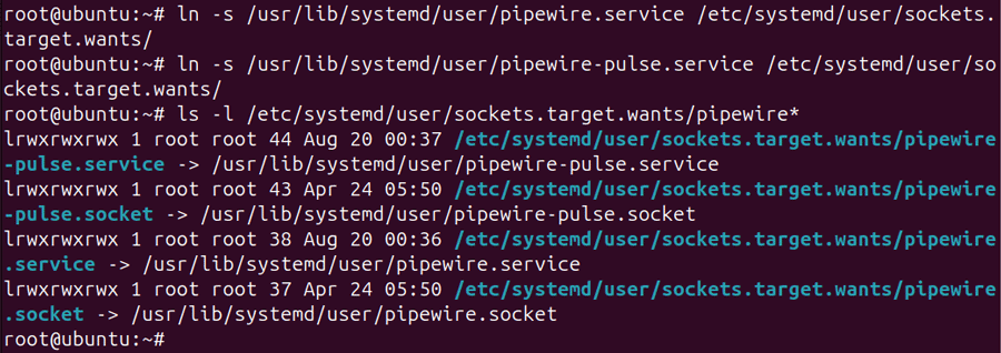 creating symbolic link