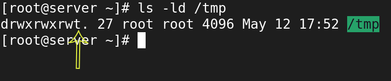sticky bit on tmp directory