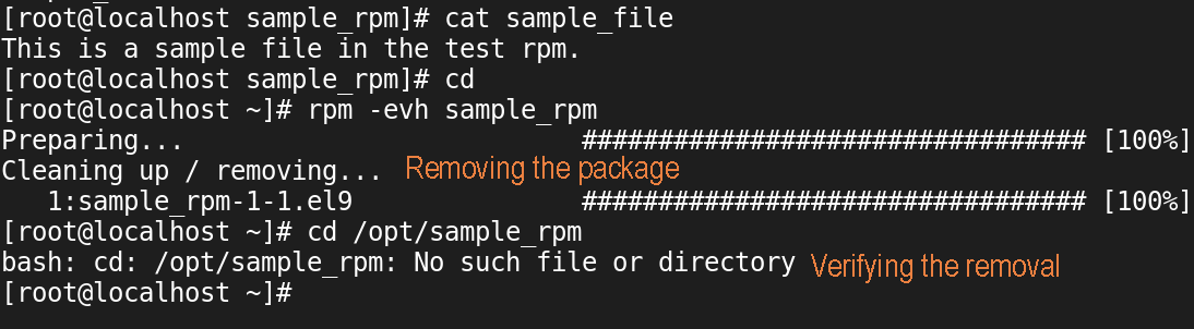 Removing the package