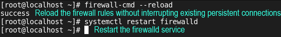 Reload the firewalld service