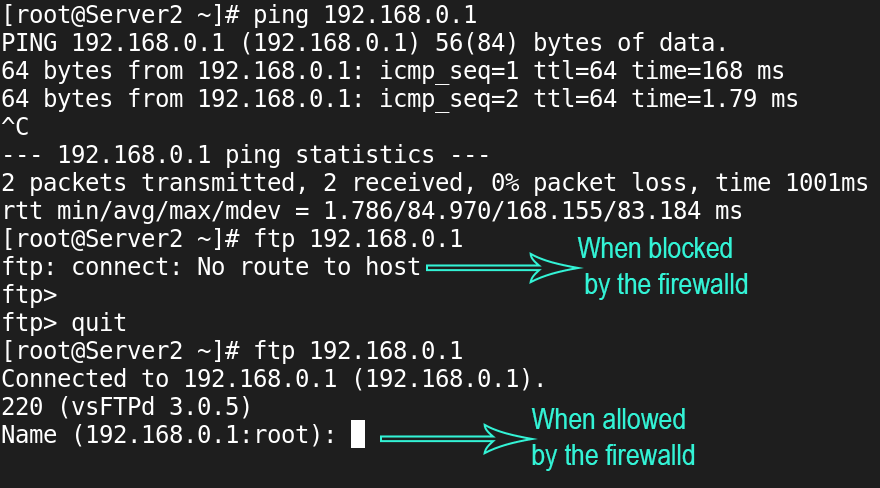 testing the ftp service