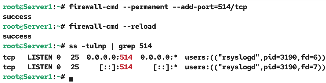 Allowing logs via the firewall