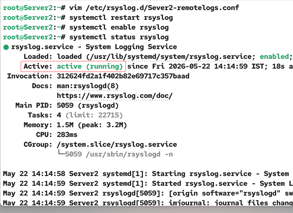 Restarting the service