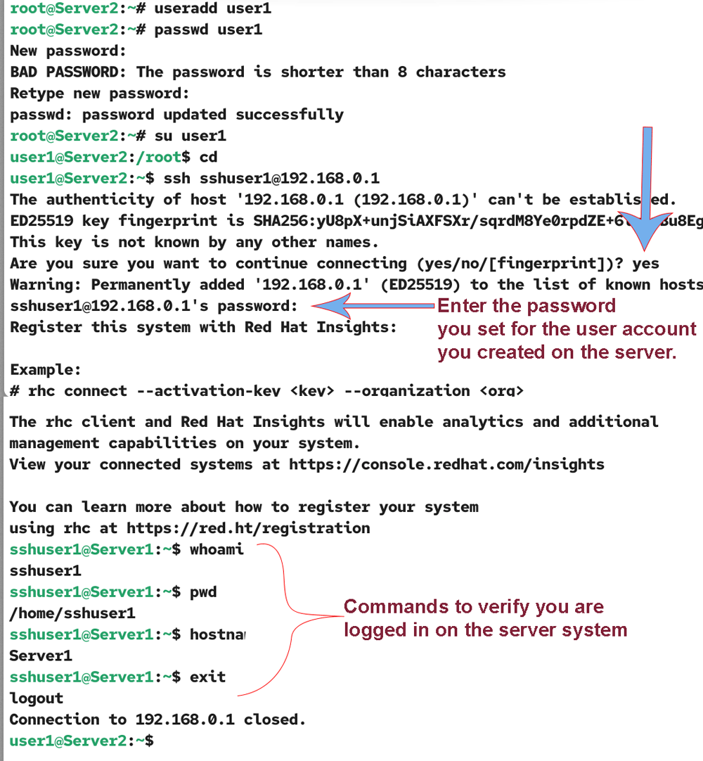 Verify SSH connection