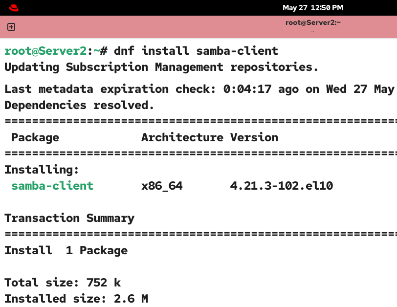 Installing samba client