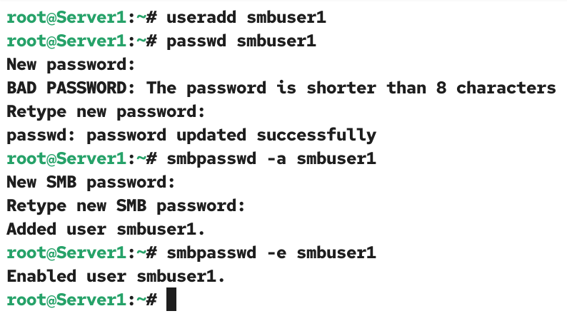 Adding a user account