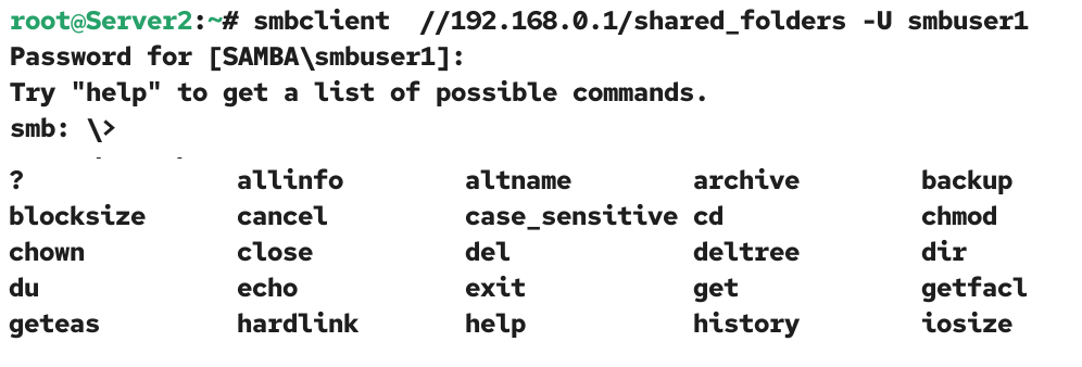 The help command 