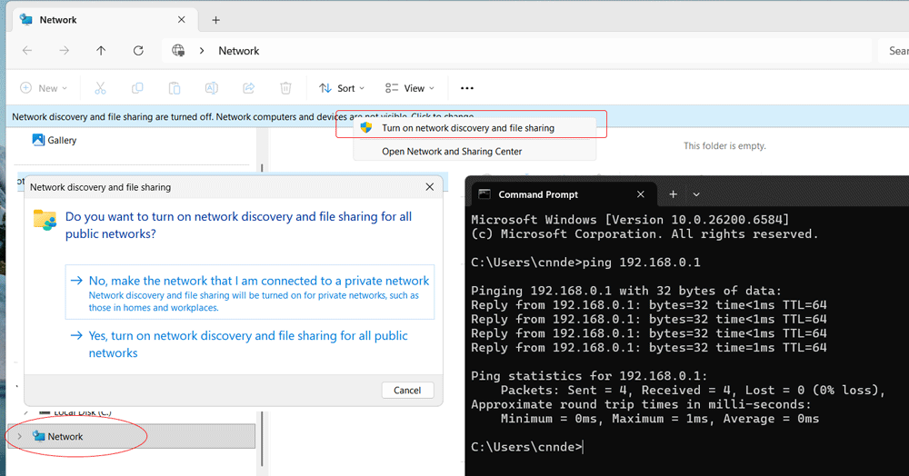 Testing from the Windows