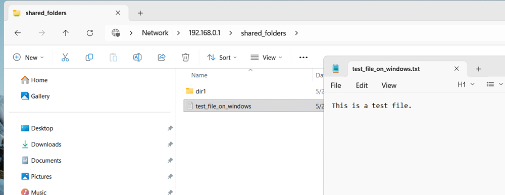 Testing Samba from Windows