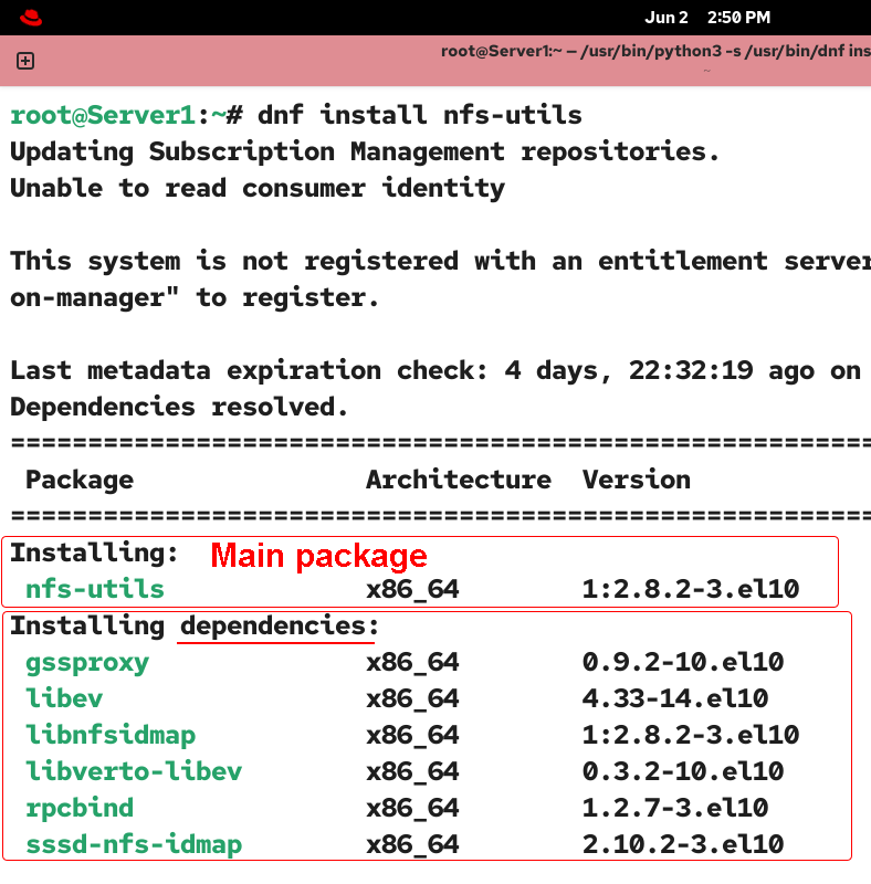 Installing the nfs server