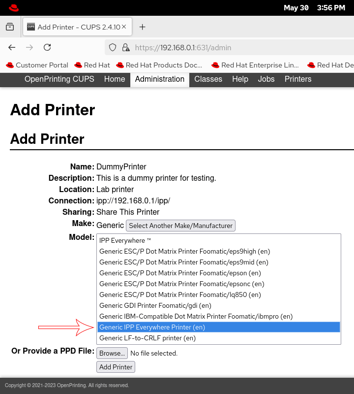 Generic printer