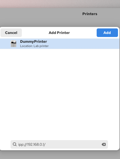 Adding the  printer