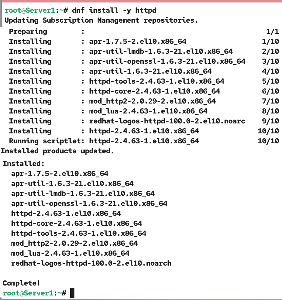 Installing apache