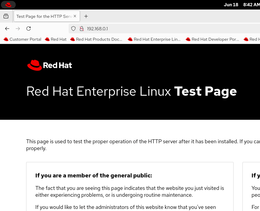 Testing and verifying default web server setup