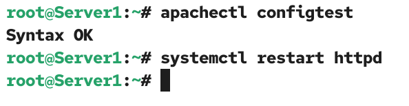 Restarting the httpd service