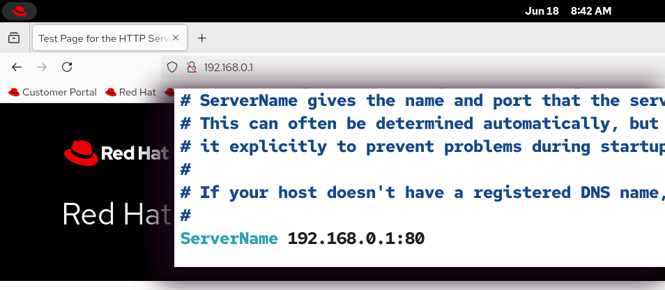 Using an IP address for the ServerName