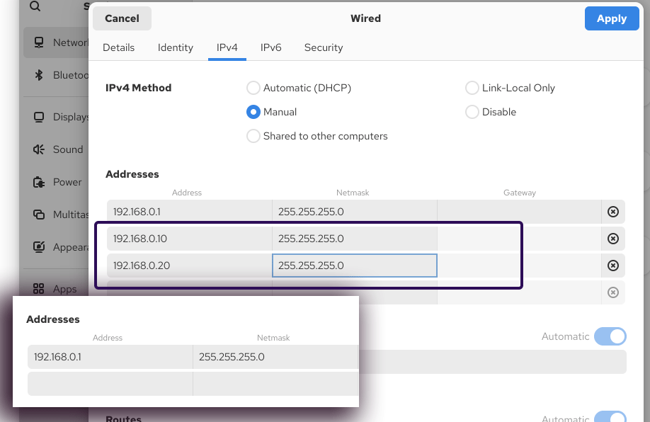 Adding new IP addresses