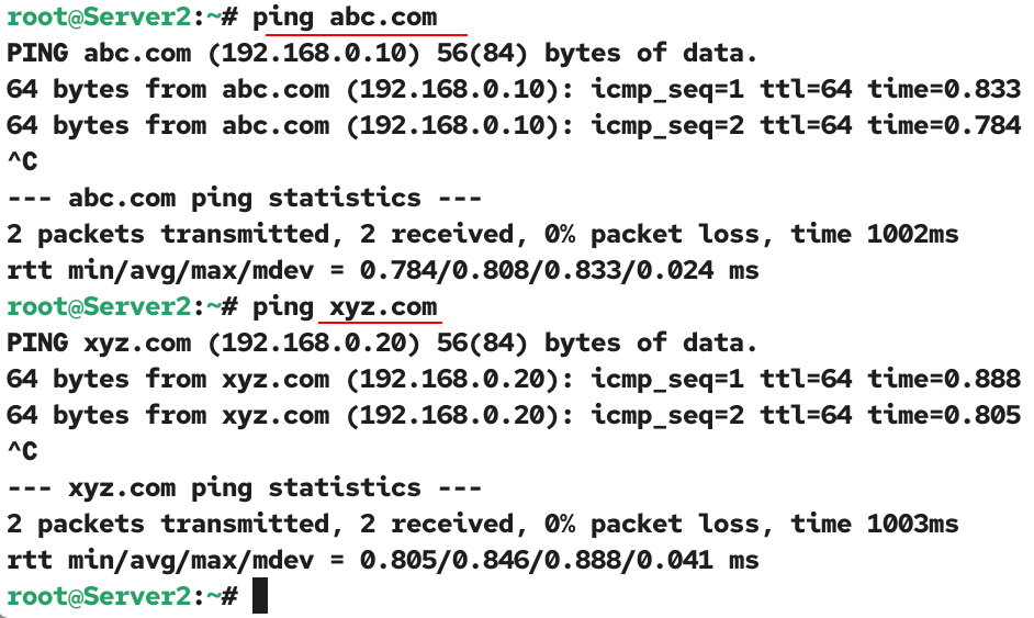 Testing connectivity