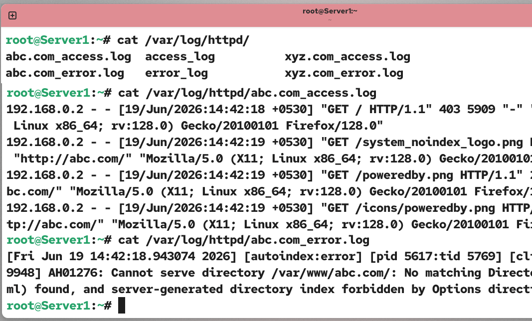 Viewing the log files