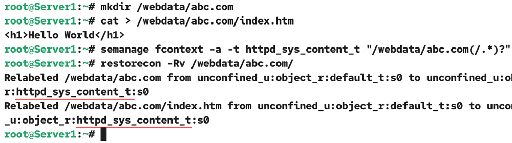 Updating the SELinux context