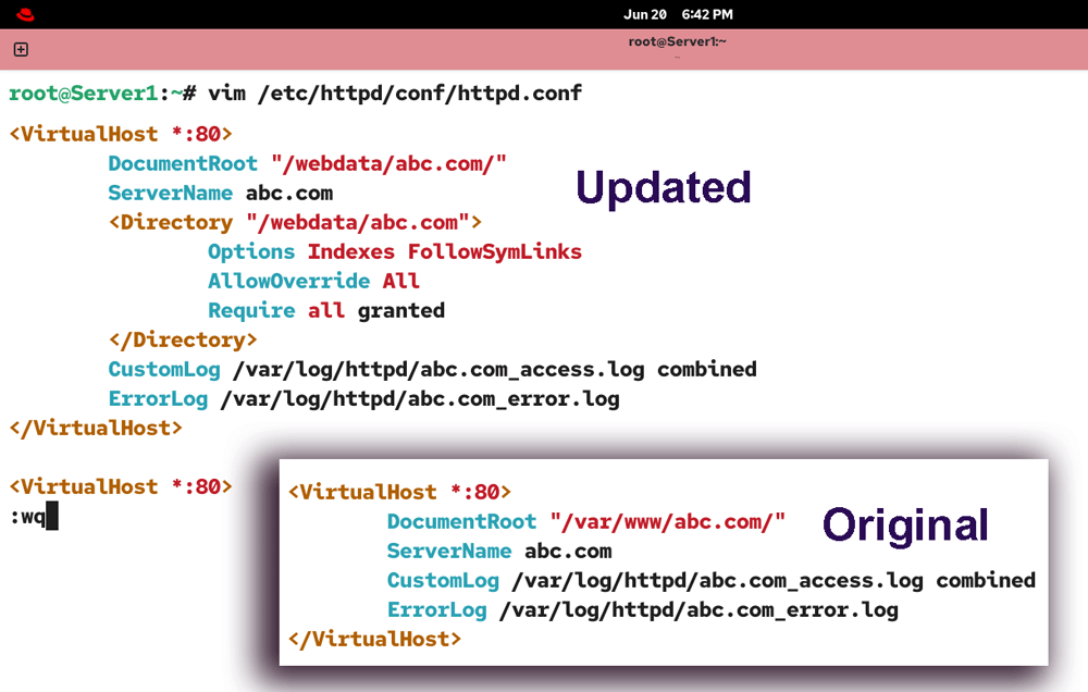 Updating configuration