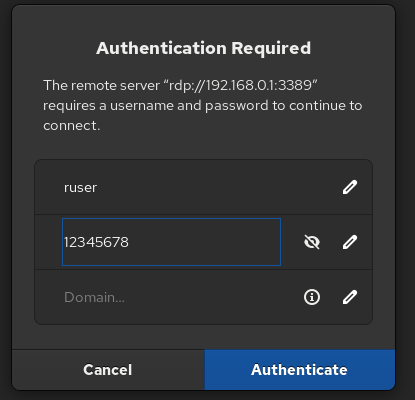 Authenticating RDP