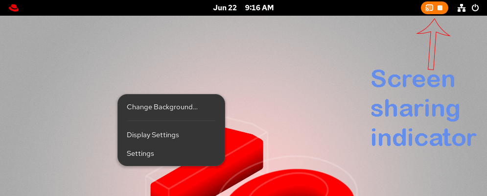 screen sharing indicator