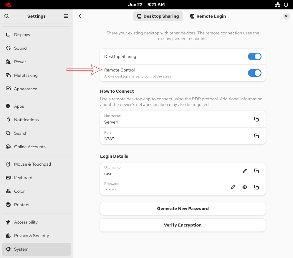 Enabling Remote control