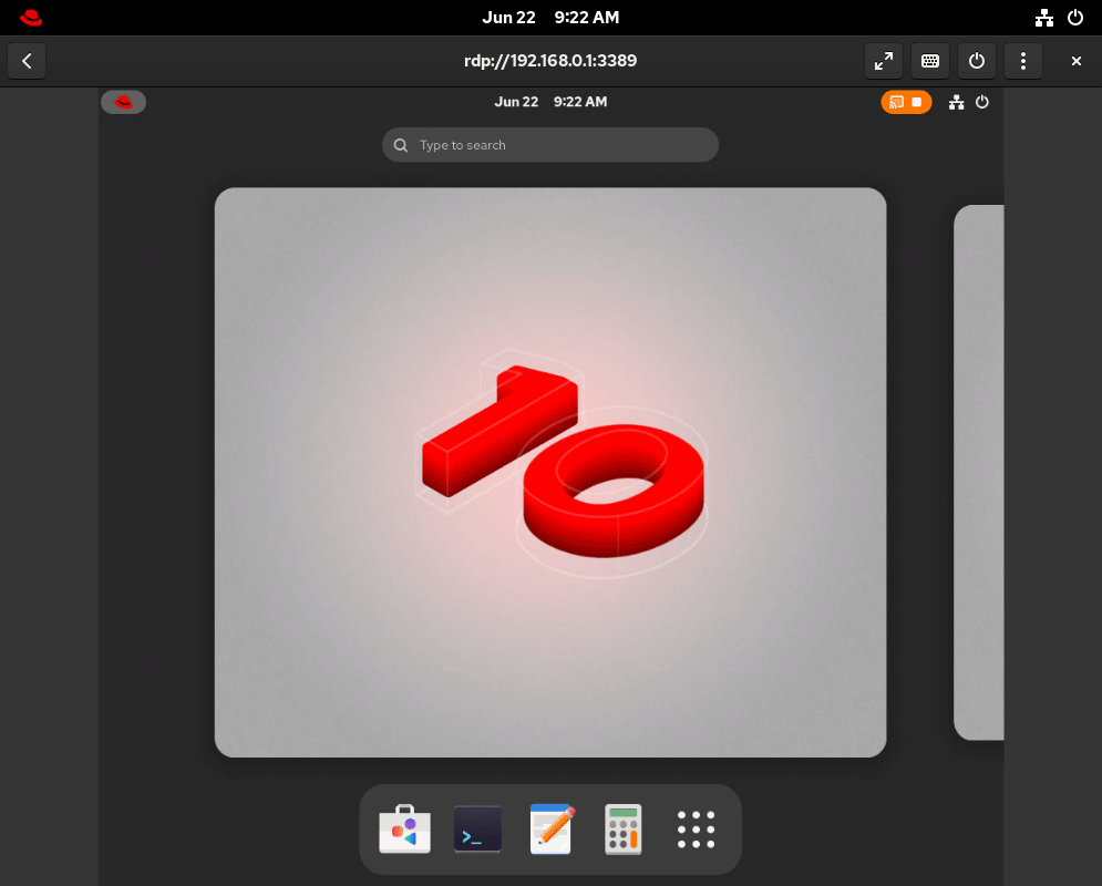 a new RDP connection