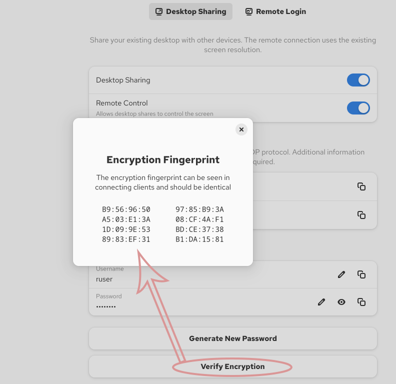 Viewing encryption