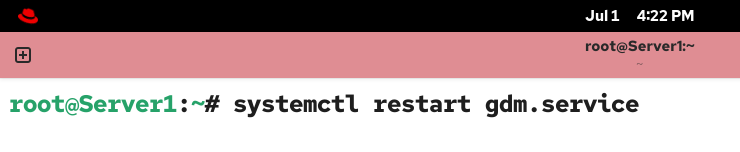 Restarting gdm service