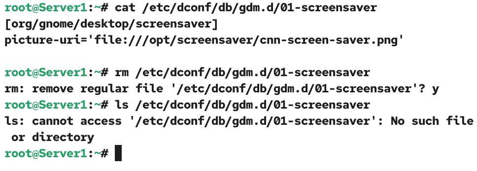 Removing screen saver