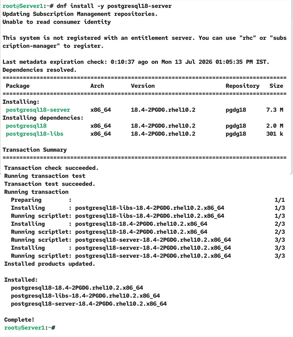 Installing a specific version of the PostgreSQL server