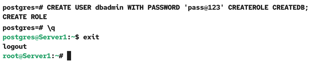 Creating PostgreSQL users