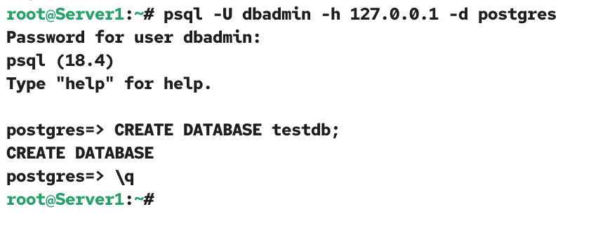 Creating a new database