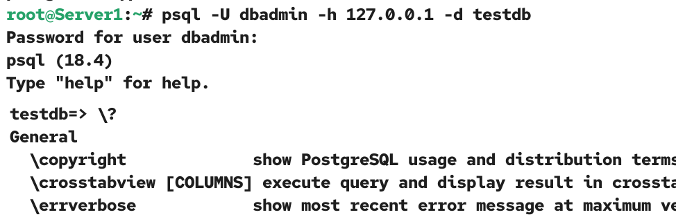 Connecting with the new database
