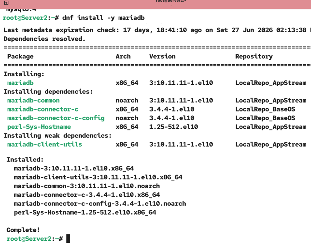 Installing MariaDB client