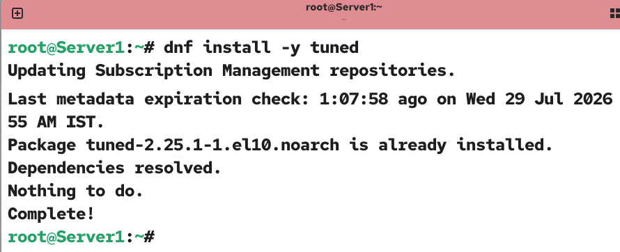 Installing the tuned service