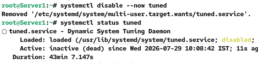 Disable tuned