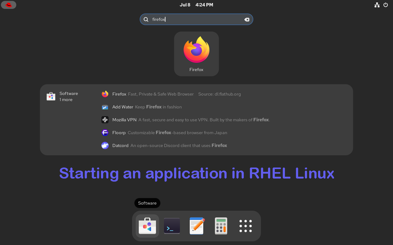 Starting an application in RHEL Linux