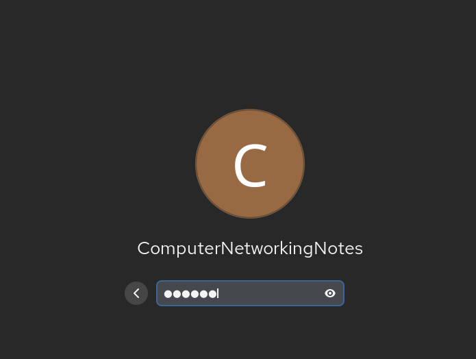 Login screen GUI